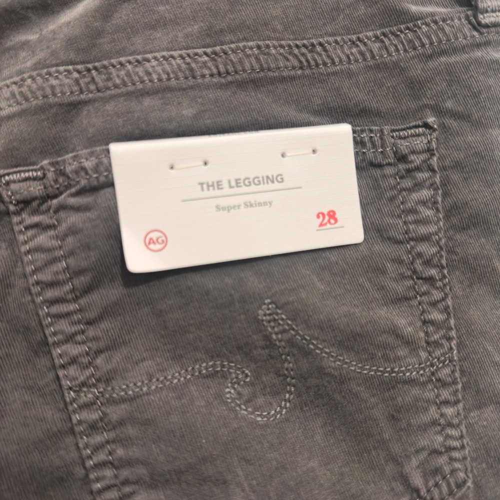 AG Adriano Goldschmied The Legging Corduroy Pants Grey Super Skinny 28R - Picture 5 of 12